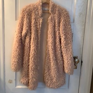 Anthropology Fuzzy Pink Cardigan
